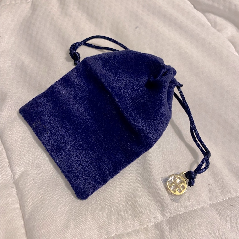 Tory Burch Velvet Blue Jewelry Bag